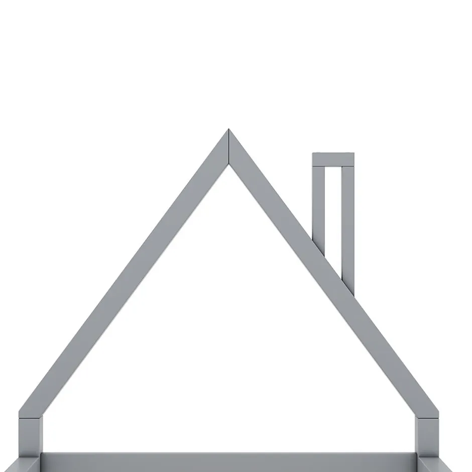 Enfant Okwish Lit enfant 90x200 cm - Lit Simple Cabane avec Structure en Pin Massif et MDF, design Classique et Solide, Sans Matelas, Gris