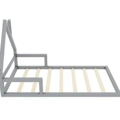 Enfant Okwish Lit enfant 90x200 cm - Lit Simple Cabane avec Structure en Pin Massif et MDF, design Classique et Solide, Sans Matelas, Gris