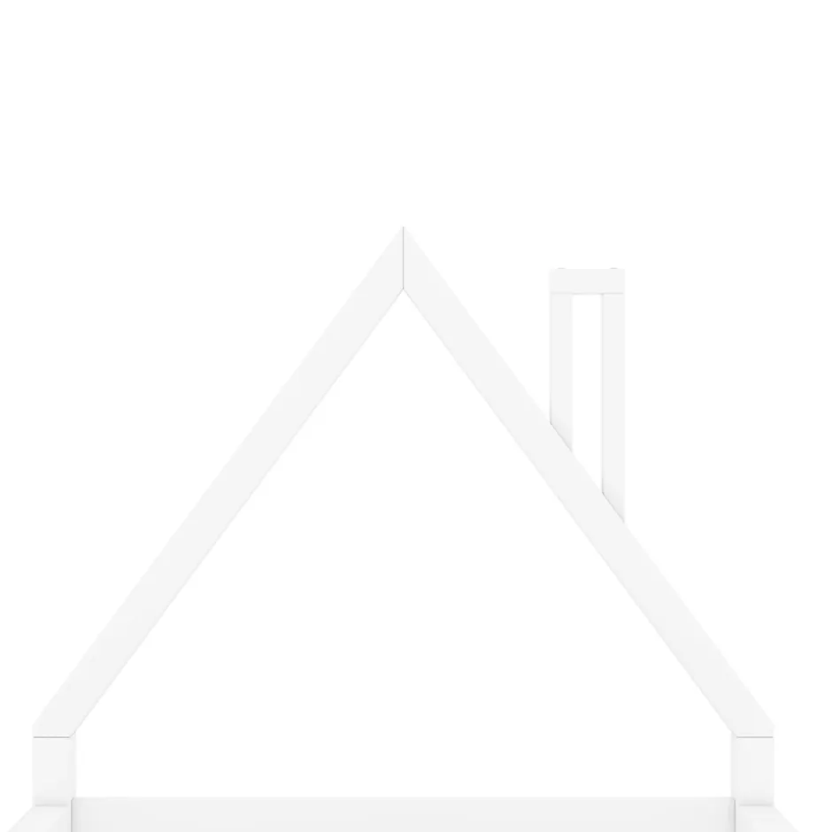Okwish Lit enfant 90x200 cm - Lit Simple en Pin Massif et MDF, Structure Solide avec 7 Lattes, Sans Matelas, Blanche Outlet