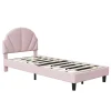 Enfant Fortuna lai Lit Enfant 90x200 Cm Avec Tête De Lit Réglable Et Sommier à Lattes, Lit Simple Rembourré,rose