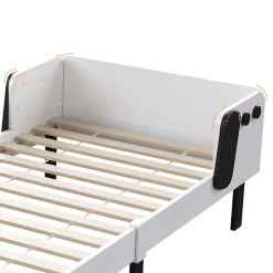 Fortuna lai Lit Enfant 90x200 Cm,joli Cadre De Lit En Forme De Chiot Avec Sommier à Lattes,lattes En Bois,blanc Best