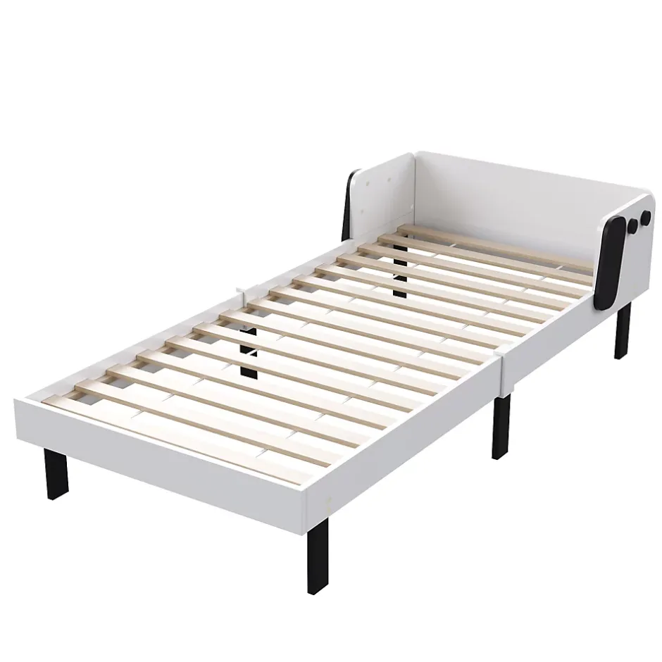 Fortuna lai Lit Enfant 90x200 Cm,joli Cadre De Lit En Forme De Chiot Avec Sommier à Lattes,lattes En Bois,blanc Best