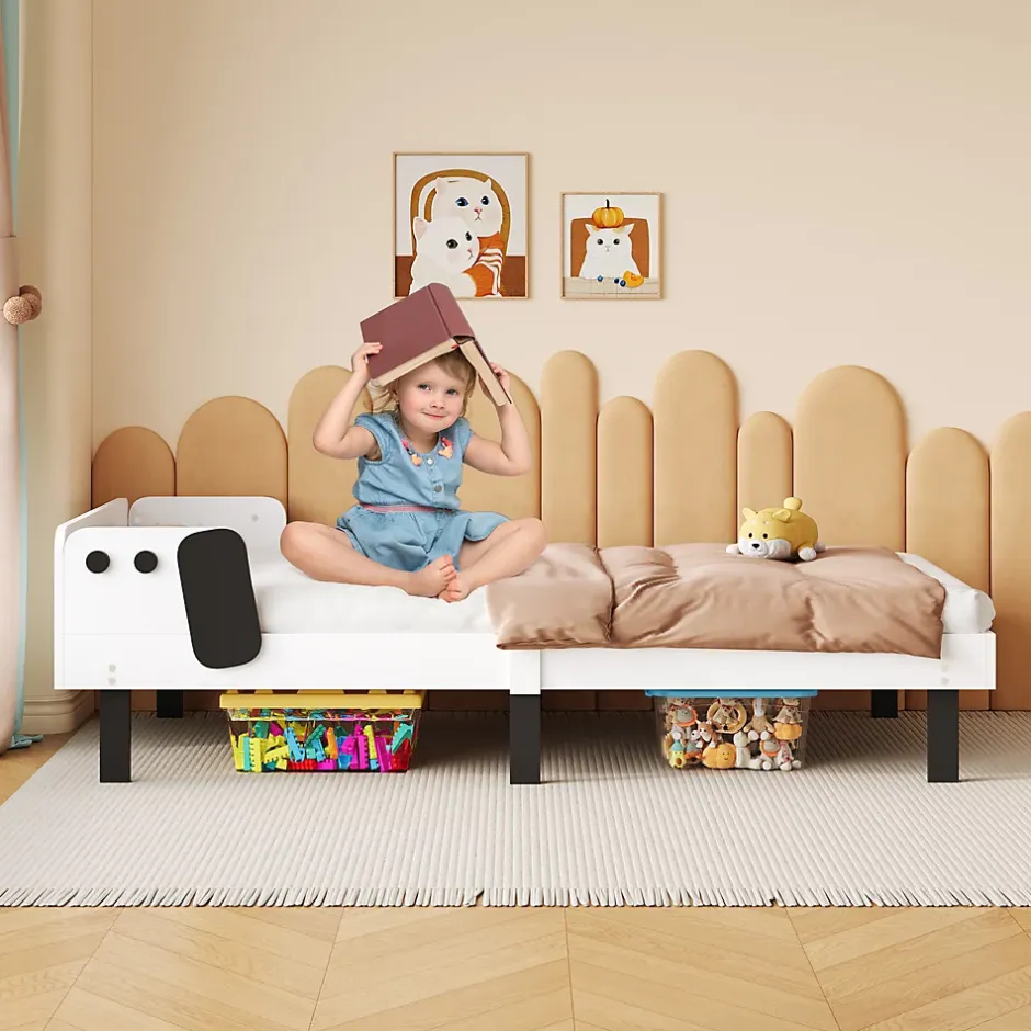 Fortuna lai Lit Enfant 90x200 Cm,joli Cadre De Lit En Forme De Chiot Avec Sommier à Lattes,lattes En Bois,blanc Best