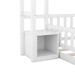Generique Lit enfant 140x200cm avec garde-corps, Blanc