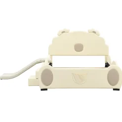Enfant Fortuna lai Lit Enfant 140x200cm, Lit Carton avec Toboggan, Beige