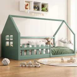 Blackcolors Lit Enfant 90x200cm Rebord Maison Vert Sale