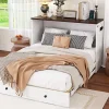Fortuna lai Lit Escamotable 140x200cm, Tiroirs, USB, Plateforme, Sans Matelas, Blanc Best
