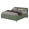 Meublorama Lit et sommier NOKI 160x200 cm vert et bois Style scandinave Clearance