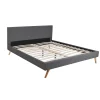 Weber Industries Lit FJORD 180x200 + 1 sommier / tissu Gris Foncé Hot