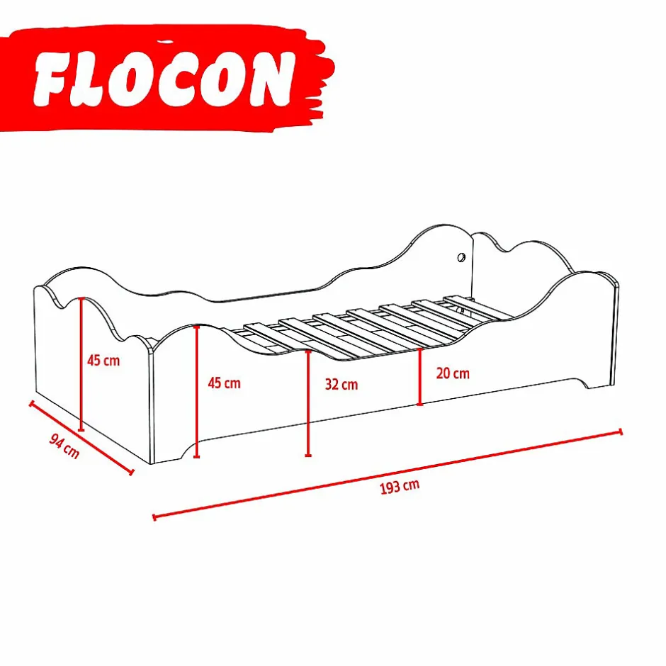 Weber Industries Lit FLOCON 90x190 cm + sommier /Blanc Online
