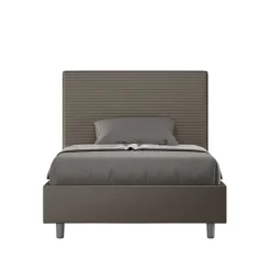 Ityhome Lit Focus avec sommier rembourré 120x210 simili cuir cappuccino