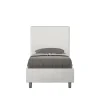 Ityhome Lit Focus en simili cuir blanc sans sommier rembourré 80x210