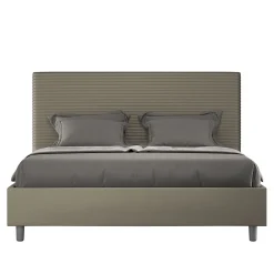 Ityhome Lit Focus sans sommier rembourré 160x190 simili cuir cappuccino