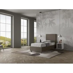 Ityhome Lit Focus sans sommier rembourré 80x190 simili cuir cappuccino Sale