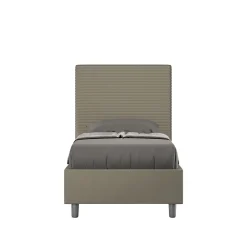 Ityhome Lit Focus sans sommier rembourré 80x190 simili cuir cappuccino Sale