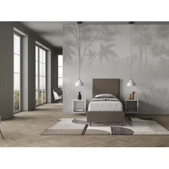 Ityhome Lit Focus sans sommier rembourré 80x190 simili cuir cappuccino Sale
