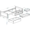 Idimex Lit fonctionnel en pin ANDREA, 90 x 200 cm, lasuré blanc rose Clearance