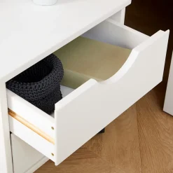 Idimex Lit fonctionnel SABRINA 90x190 cm, en pin massif lasuré blanc Discount