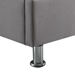 Idimex Lit futon double NIZZA, 140 x 190 cm, avec sommier, revêtement en tissu gris
