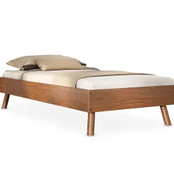 Idimex Lit futon KARRI 100 x 200 cm, en bois massif - Coloris châtaignier
