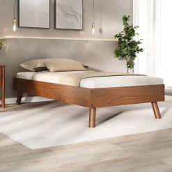 Idimex Lit futon KARRI 100 x 200 cm, en bois massif - Coloris châtaignier