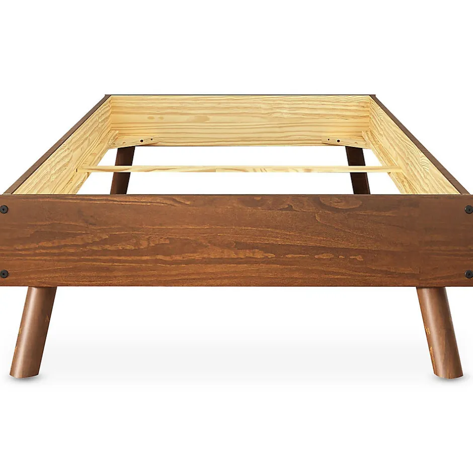 Idimex Lit futon KARRI 100 x 200 cm, en bois massif - Coloris châtaignier