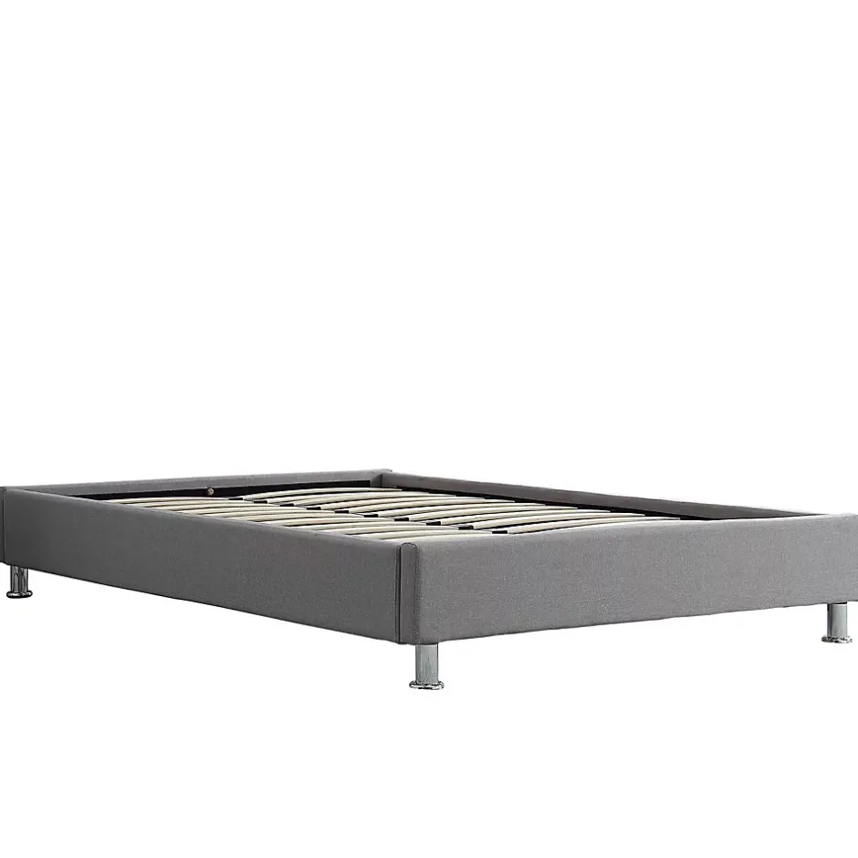 Idimex Lit futon simple NIZZA, 120 x 190 cm, avec sommier, revêtement en tissu gris Online