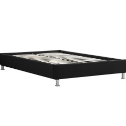 Idimex Lit futon simple NIZZA, 120 x 190 cm, avec sommier, revêtement en tissu noir Hot