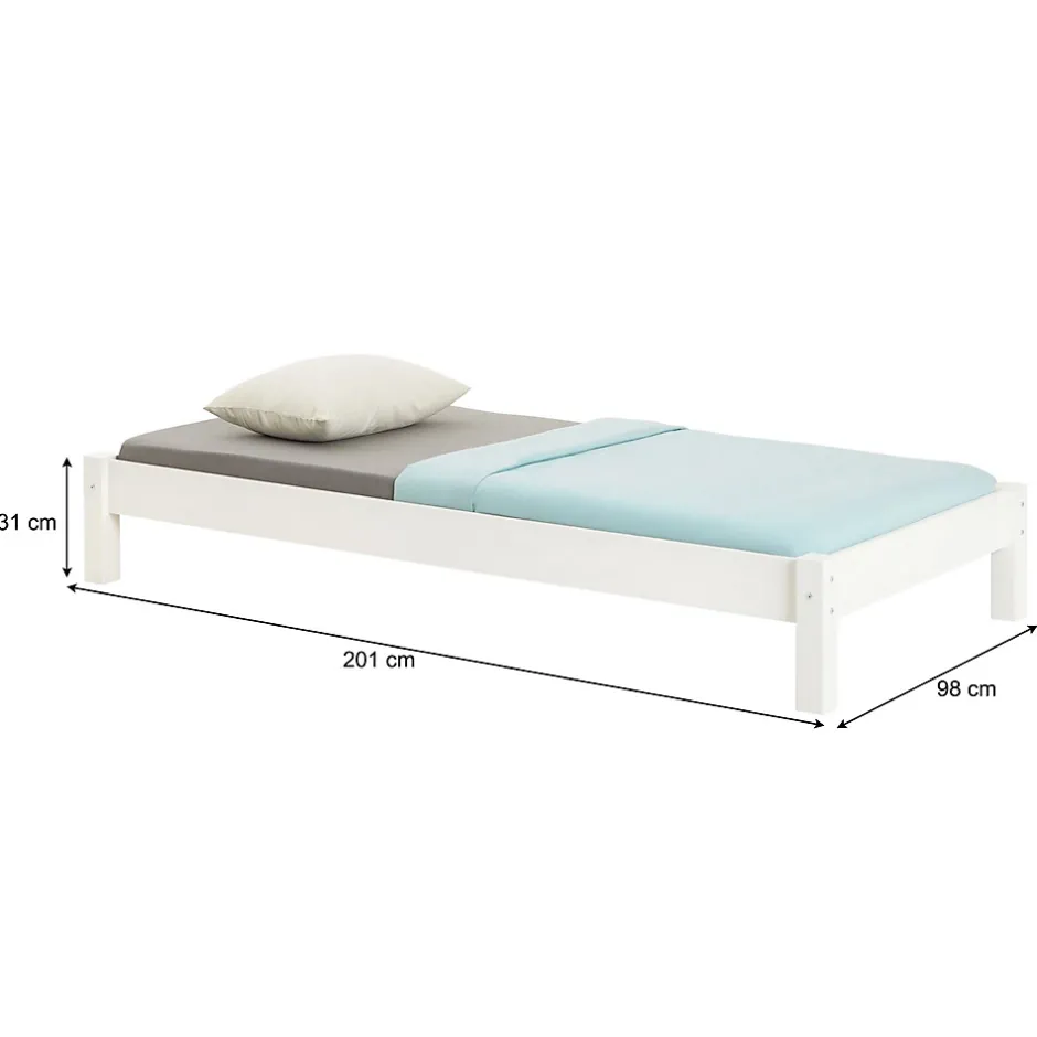 Idimex Lit futon TAIFUN, 90 x 190 cm, en pin massif lasuré blanc Online