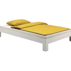 Idimex Lit futon THOMAS, en pin massif, 140 x 200 cm, lasuré blanc Best