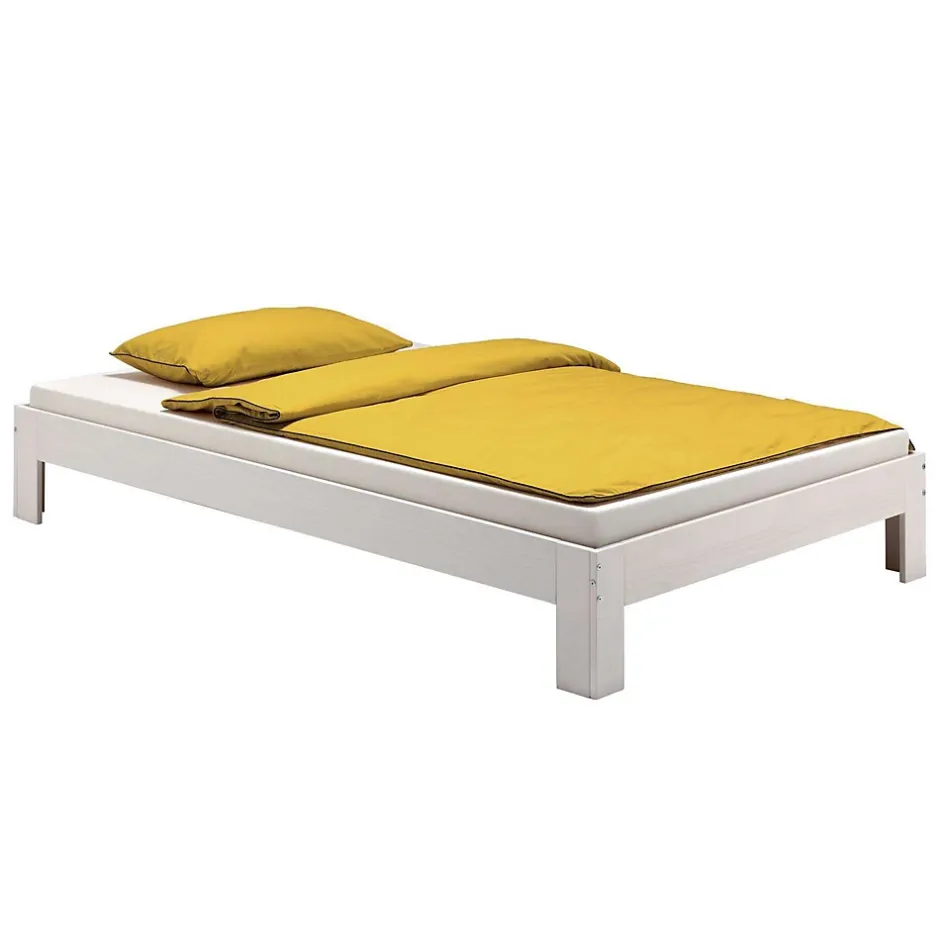 Idimex Lit futon THOMAS, en pin massif, 140 x 200 cm, lasuré blanc Best