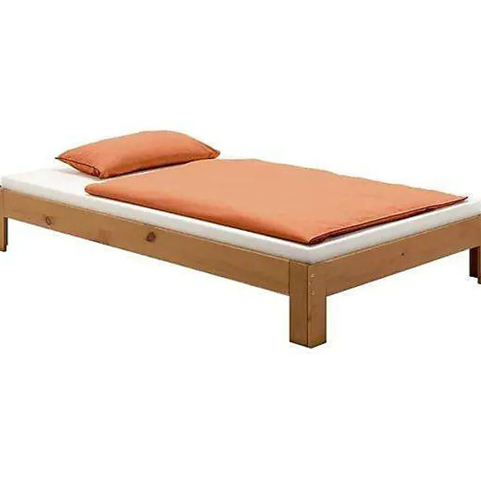 Idimex Lit futon THOMAS, en pin massif, 100 x 200 cm, lasuré couleur campagne