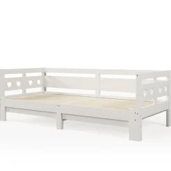 Generique Lit gigogne 90 x 200 cm - Lit Banquette avec 2e Couchage - Pin Massif et MDF - Sans Matelas - Blanc