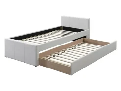 Vente-unique Lit gigogne 90 x 190 cm - Tissu - Beige - DORITALO Sale