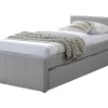 Enfant Vente-unique Lit gigogne 90 x 190 cm - Tissu - Gris - DORITALO