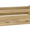 Pegane Lit gigogne avec 2 tiroirs coloris chêne Mauvella - Longueur 195,20 x profondeur 98 x hauteur 48,50 cm Discount