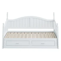 Okwish Lit Gigogne en Bois 90/180x190 cm Extensible avec Tiroirs et Sommier Intégré, Lit Multifonction pour enfant ou Adulte, Blanc Discount