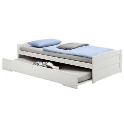 Idimex Lit gigogne LORENA en pin massif, 90 x 190 cm, lasuré blanc New