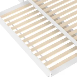 Okwish Lit Gigogne 90x200 cm - avec Lit Tiroir 90x190 cm et Rangement, Lit Multifonction Bois Kiefernholz + MDF + Plywood - Blanc