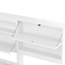 Okwish Lit Gigogne 140x200 cm - Daybed Multifonction avec Tête de Lit et Lit Tiroir - Sans Matelas - Bois Blanc Discount