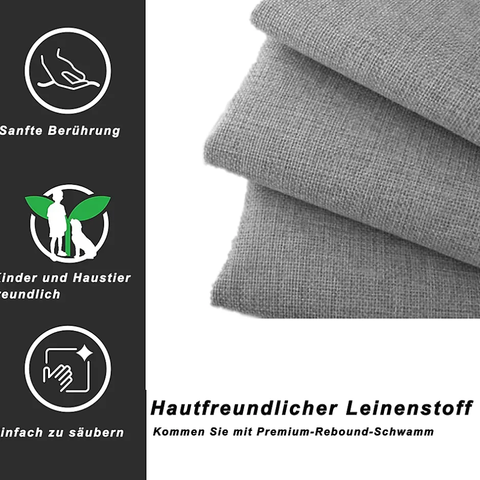 Okwish Lit Gigogne 140x200 cm - Lit Double avec Tiroirs et Lit enfant 90x190 cm, Structure en MDF et Lin, Sans Matelas - Gris Hot