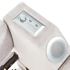 Okwish Lit Gigogne 90/180x190 cm - Lit Simple avec Rangement et Accoudoirs Larges, Système Bluetooth USB, Velours Beige Sale