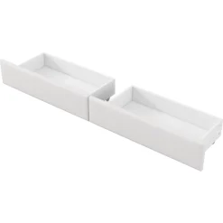 Okwish Lit gigogne 90x200 cm - Lit simple avec port USB et bande LED - Bois - Sans matelas - Blanc