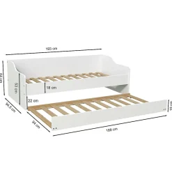 Bb Loisir Lit gigogne 90x190cm blanc SWITY Blanc inclus sommier et 1 tiroir lit Best