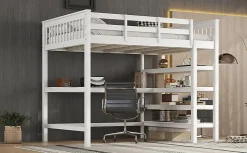 Fortuna lai Lit Haut 140x200cm, Bureau, Rangement, Échelle, Métal, Blanc Online