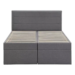 Fortuna lai Lit Haut 140x200cm, Métal, Bureau avec Rangement, Noir Discount