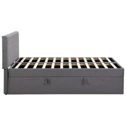 Fortuna lai Lit Haut 140x200cm, Métal, Bureau avec Rangement, Noir Discount