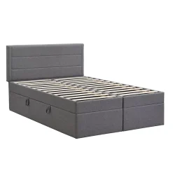 Fortuna lai Lit Haut 140x200cm, Métal, Bureau avec Rangement, Noir Discount