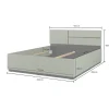 Meublorama Lit HAVANA 160x200 avec sommier Coloris vert sauge et noir Design moderne et structure robuste Sale