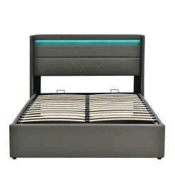 Blackcolors Lit Hydraulique 140X200Cm Led Sommier Gris